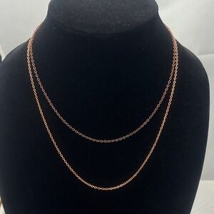 Hand Crafted Rose Gold Double Layer Necklace